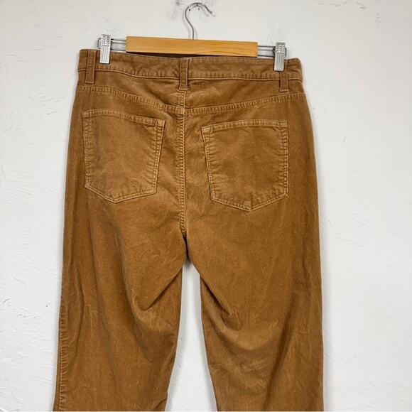 Talbots Tan Corduroy Straight Leg Pants Womens 6 Preppy Fall Academia High Rise - Picture 7 of 8